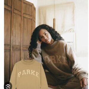 PARKE Monochrome Latte Fleece Mock Neck L/XL